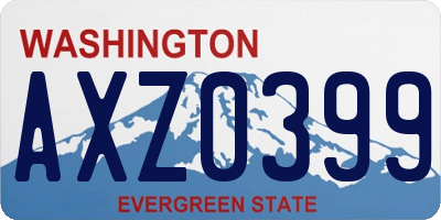 WA license plate AXZ0399
