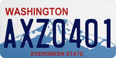 WA license plate AXZ0401