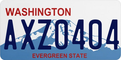 WA license plate AXZ0404