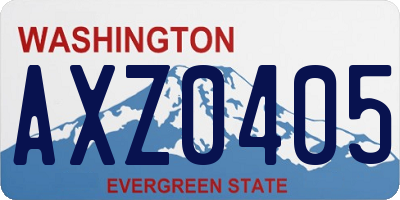 WA license plate AXZ0405