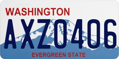 WA license plate AXZ0406