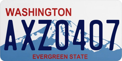 WA license plate AXZ0407