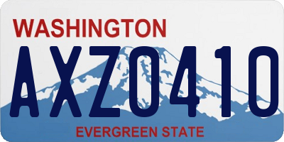WA license plate AXZ0410