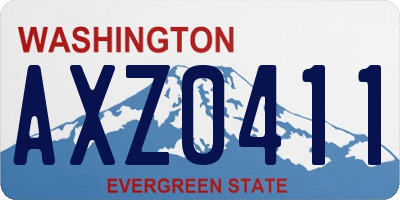 WA license plate AXZ0411