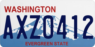 WA license plate AXZ0412