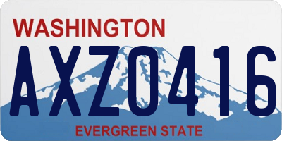 WA license plate AXZ0416