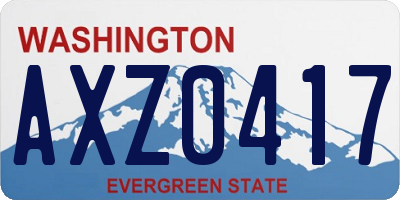 WA license plate AXZ0417