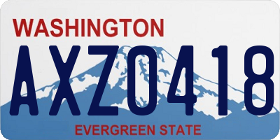 WA license plate AXZ0418