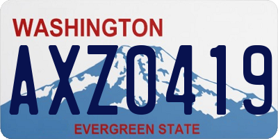 WA license plate AXZ0419