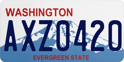WA license plate AXZ0420