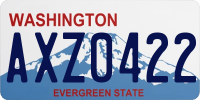 WA license plate AXZ0422