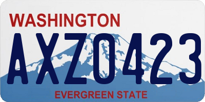 WA license plate AXZ0423