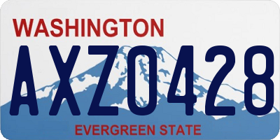 WA license plate AXZ0428