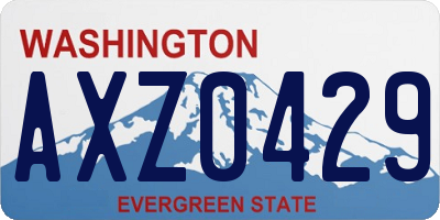 WA license plate AXZ0429