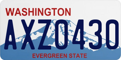 WA license plate AXZ0430