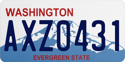 WA license plate AXZ0431