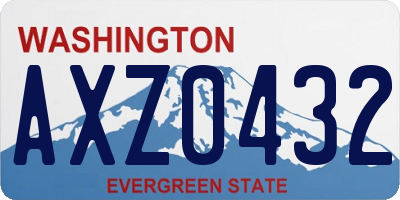 WA license plate AXZ0432