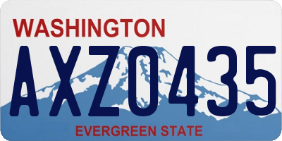 WA license plate AXZ0435