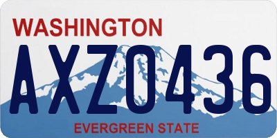 WA license plate AXZ0436