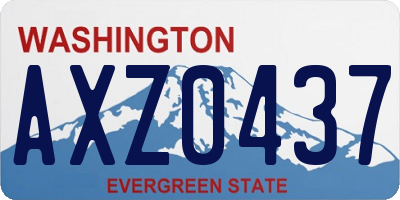 WA license plate AXZ0437