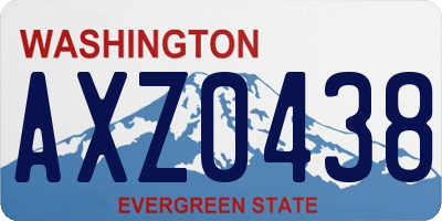 WA license plate AXZ0438