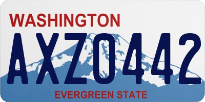 WA license plate AXZ0442