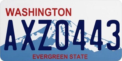 WA license plate AXZ0443