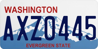 WA license plate AXZ0445