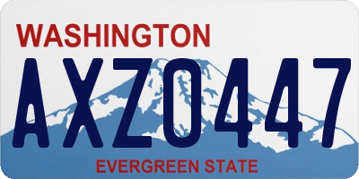 WA license plate AXZ0447