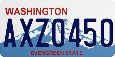 WA license plate AXZ0450