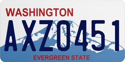 WA license plate AXZ0451