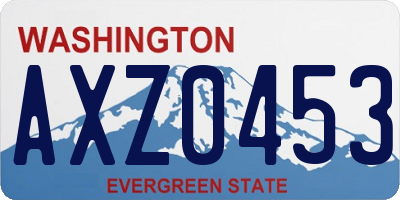 WA license plate AXZ0453