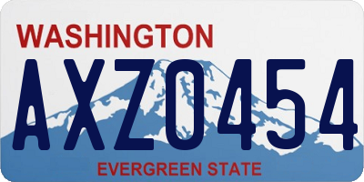WA license plate AXZ0454