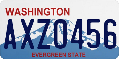 WA license plate AXZ0456