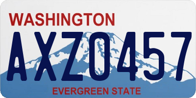 WA license plate AXZ0457