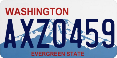 WA license plate AXZ0459