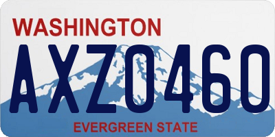 WA license plate AXZ0460