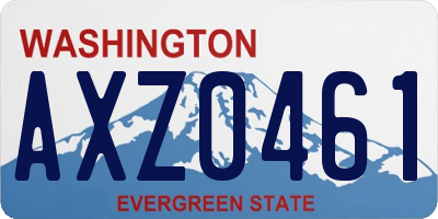 WA license plate AXZ0461