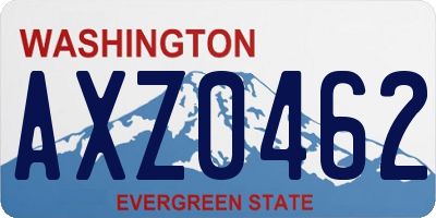 WA license plate AXZ0462