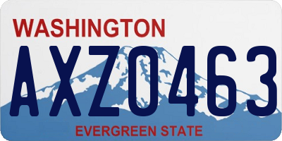 WA license plate AXZ0463