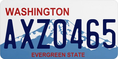 WA license plate AXZ0465
