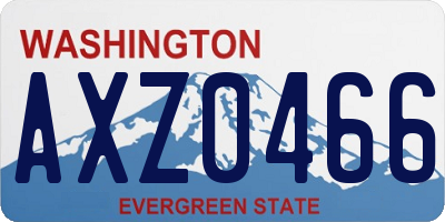 WA license plate AXZ0466