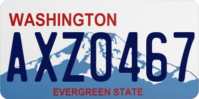 WA license plate AXZ0467