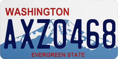 WA license plate AXZ0468