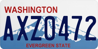 WA license plate AXZ0472