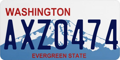 WA license plate AXZ0474