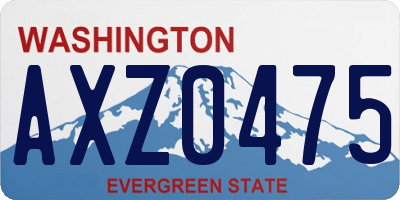 WA license plate AXZ0475