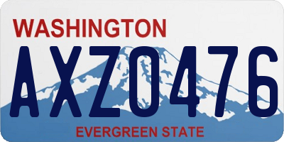 WA license plate AXZ0476