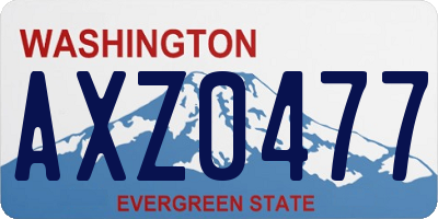 WA license plate AXZ0477