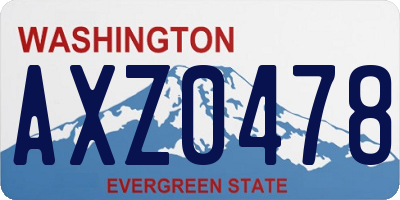 WA license plate AXZ0478